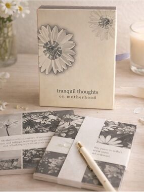 Tranquil Thoughts on Motherhood Note Card Set 20 Floral Cards & Envelopes Gift